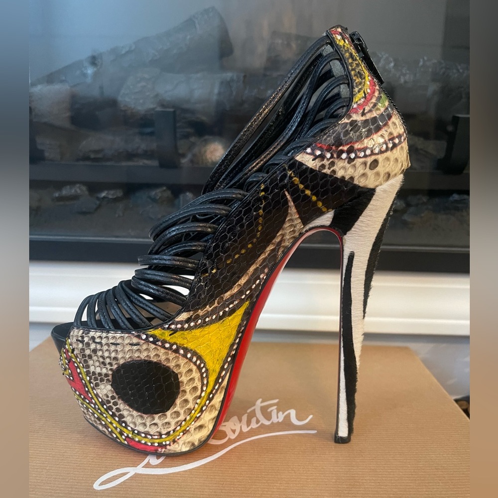 Zoulou Python Christian Louboutin Platform Heels